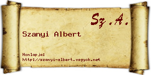 Szanyi Albert névjegykártya